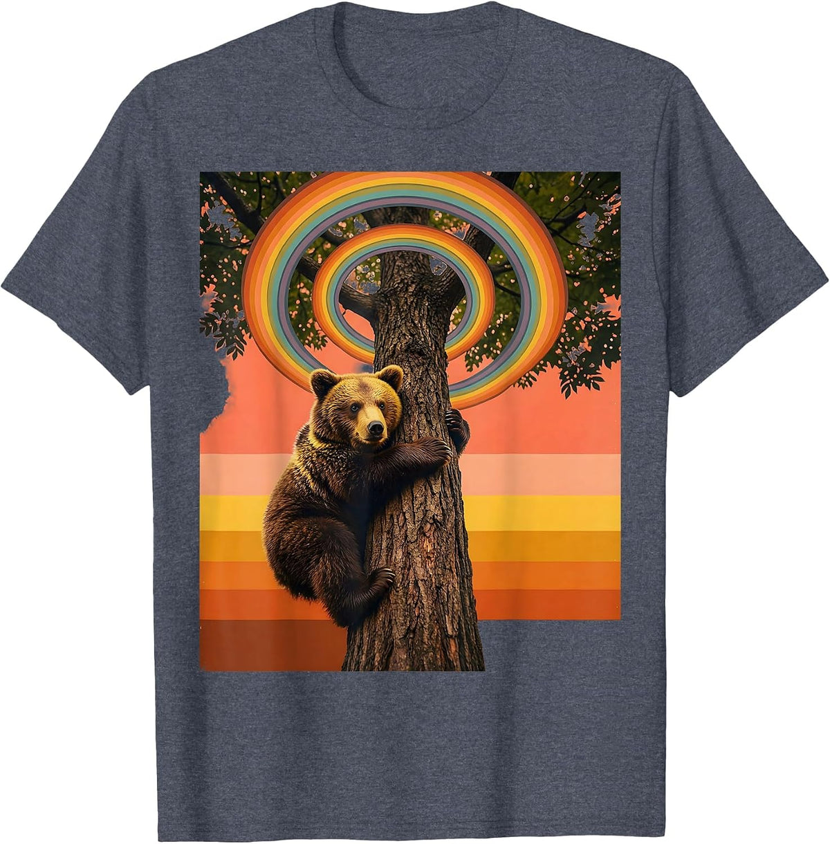 Bear Cub Climbing Tree Play Is Learning Design T-Shirt - Heather Blue