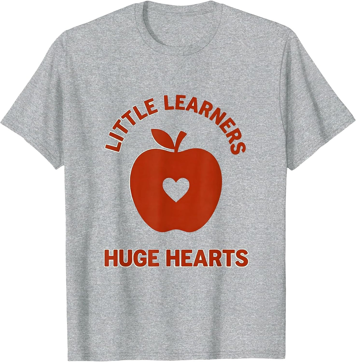 Men's Little Learners Huge Hearts ABCD Teacher Design T-Shirt - Heather Grey