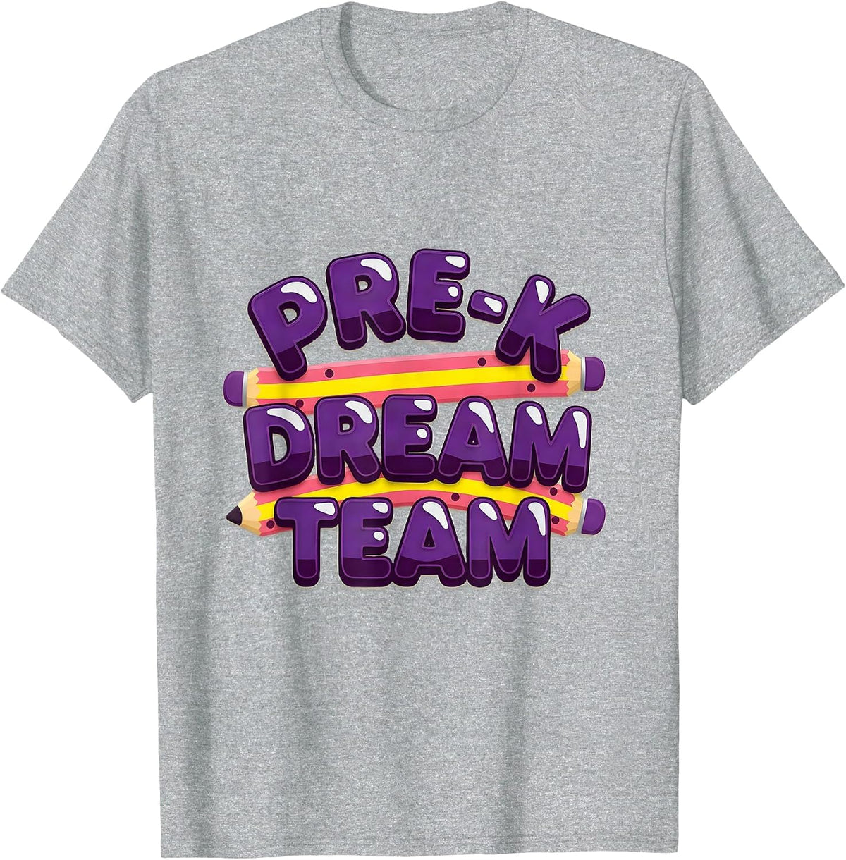 Men's Pre-K Dream Team Cheerful Preschool Teacher Back To School T-Shirt - Heather Grey