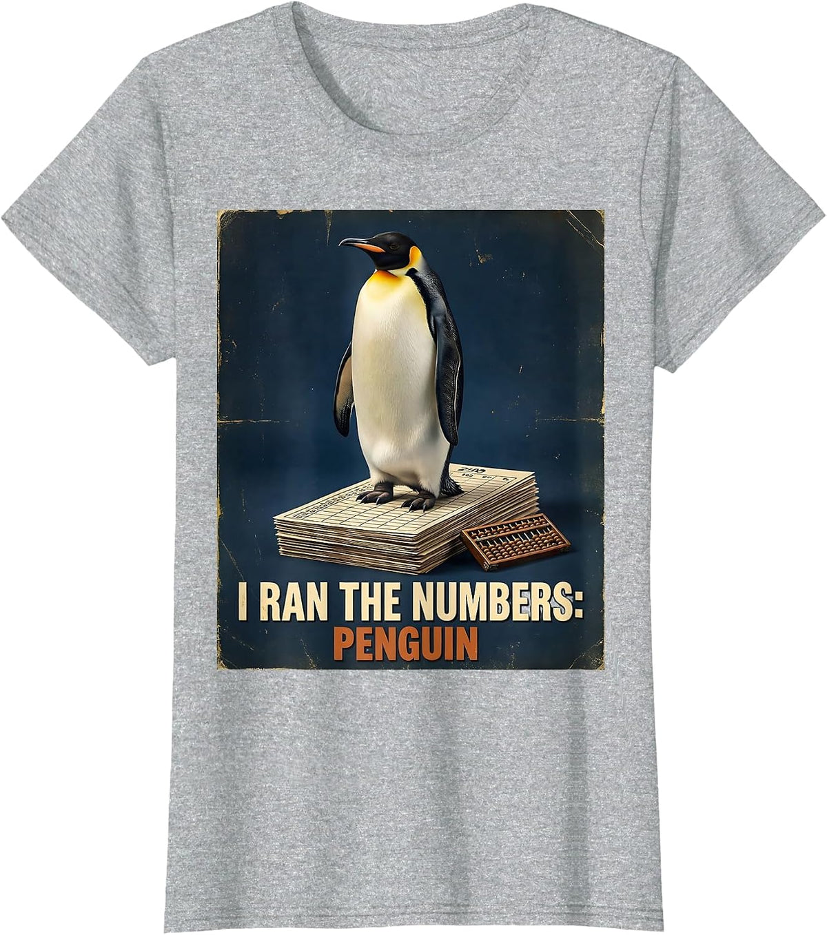Women's I Ran The Numbers: Penguin Funny Penguin Lover Vintage T-Shirt - Heather Grey