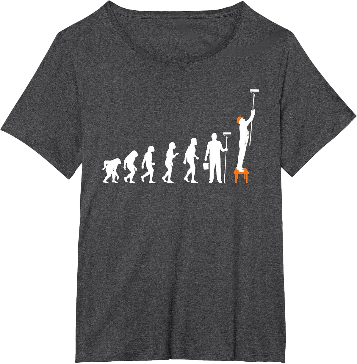 Painter Evolution - House Decorator Designer Worker Painting T-Shirt - Dark Heather Grey