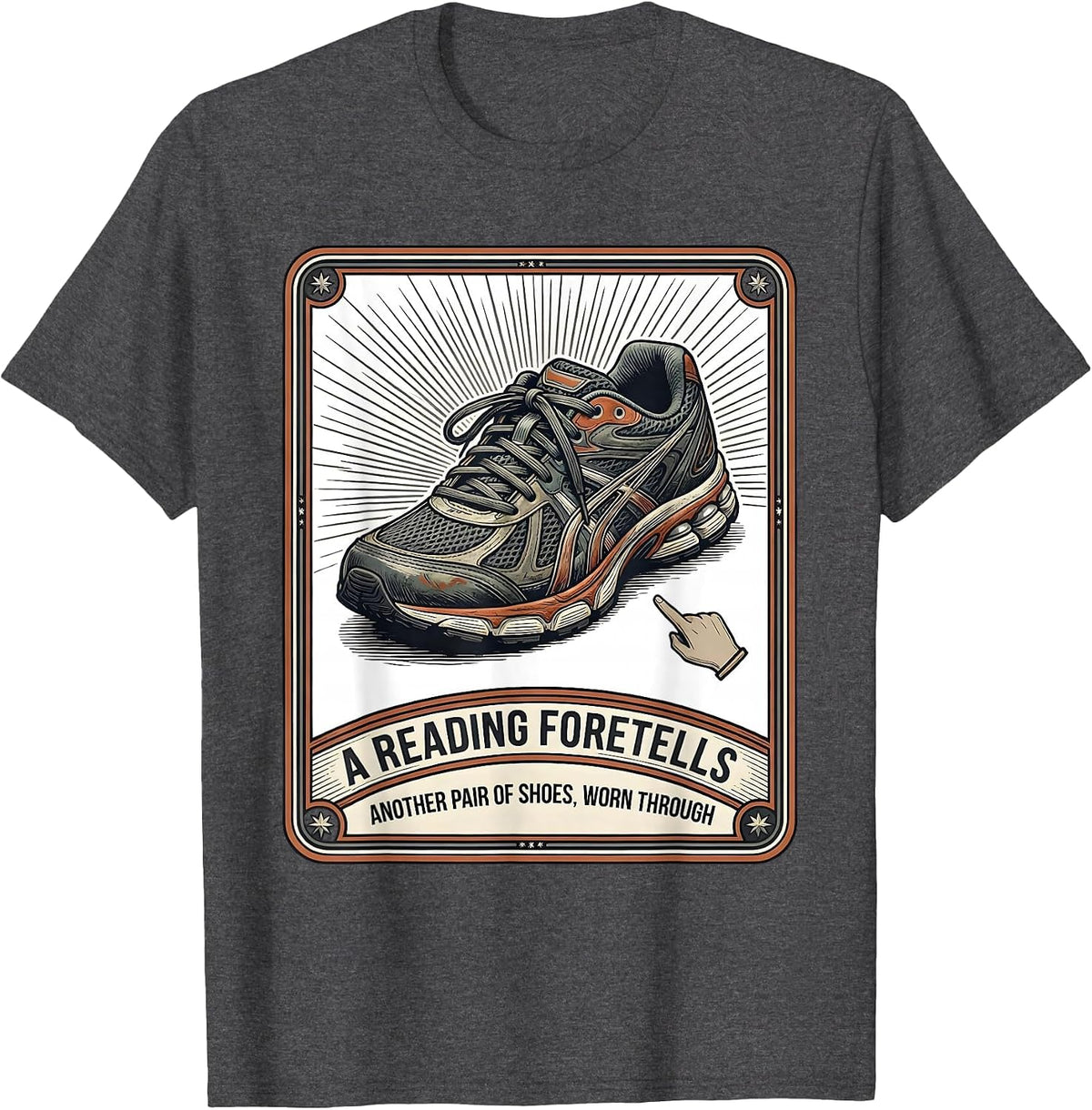 A Reading Foretells: Another Pair Of Shoes, Worn Through T-Shirt - Dark Heather Grey