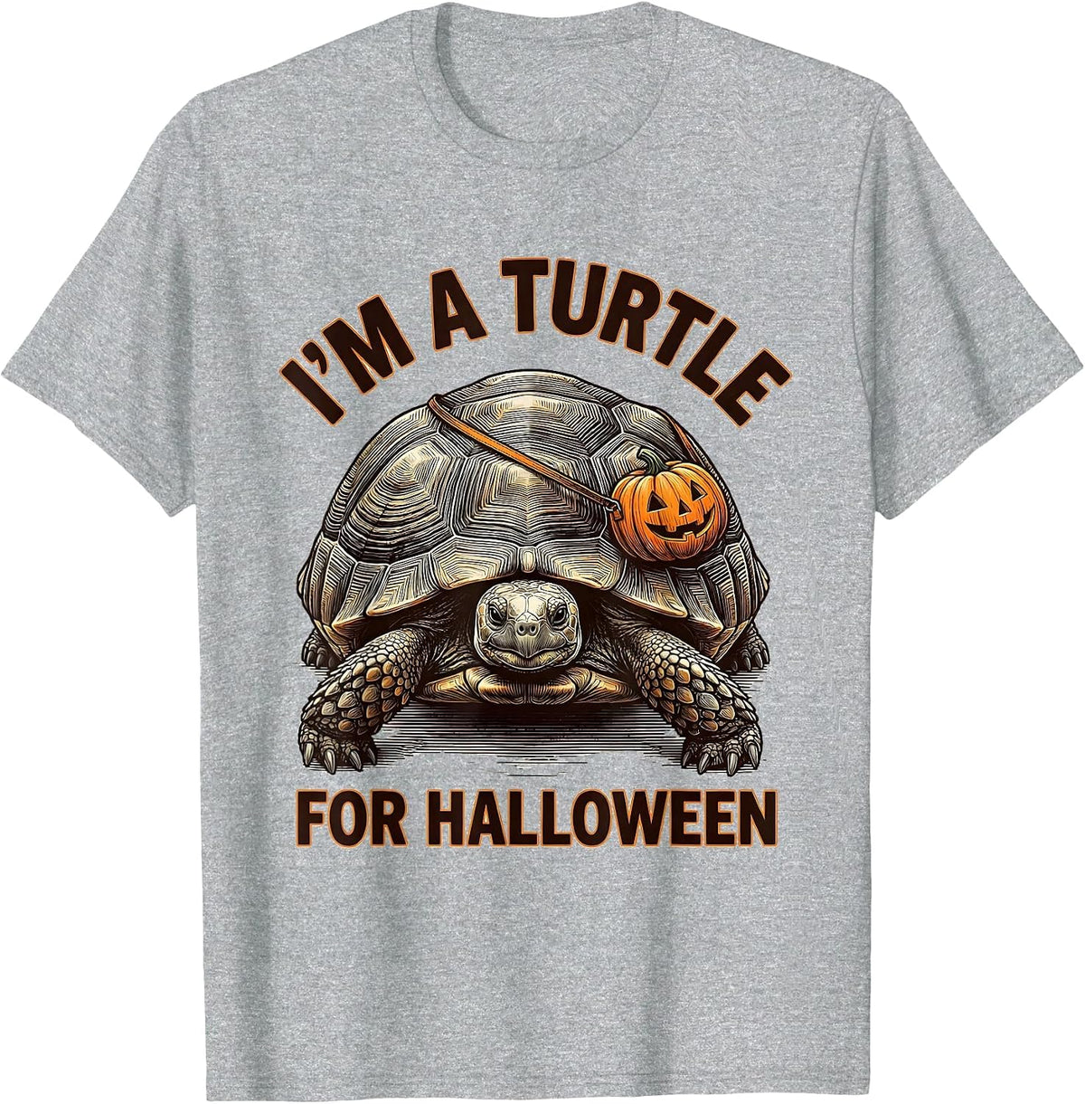 Men's I'm A Turtle For Halloween Funny Turtle Shell Costume Kids T-Shirt - Heather Grey