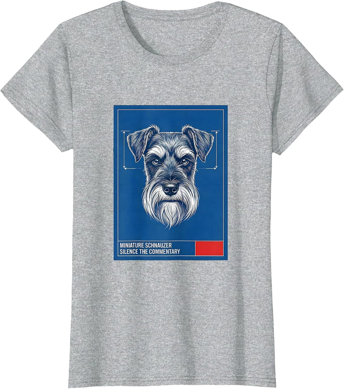 Women's Miniature Schnauzer, Silence The Commentary Funny T-Shirt - Heather Grey