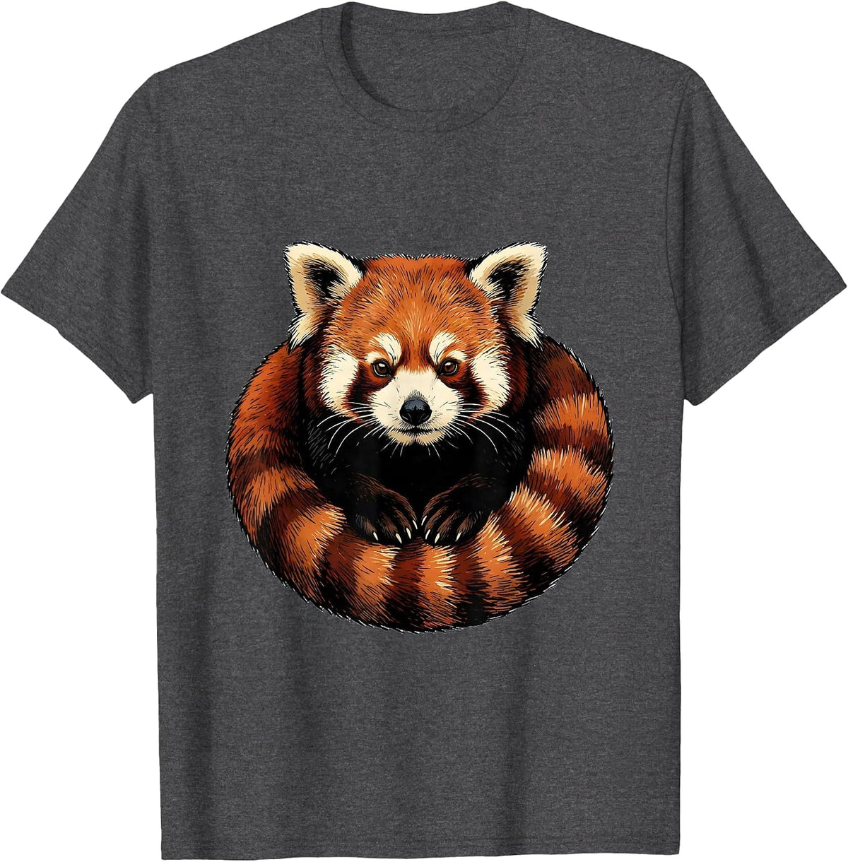 Men's Red Panda Bust Cute Animal Lover Novelty Gift T-Shirt - Dark Heather Grey