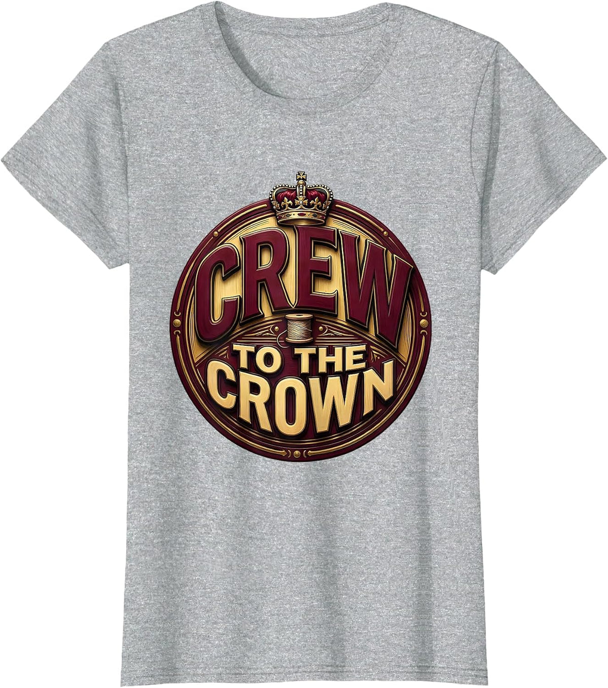 Crew To The Crown Funny Dental Hygienist Vintage Collegiate T-Shirt - Heather Grey