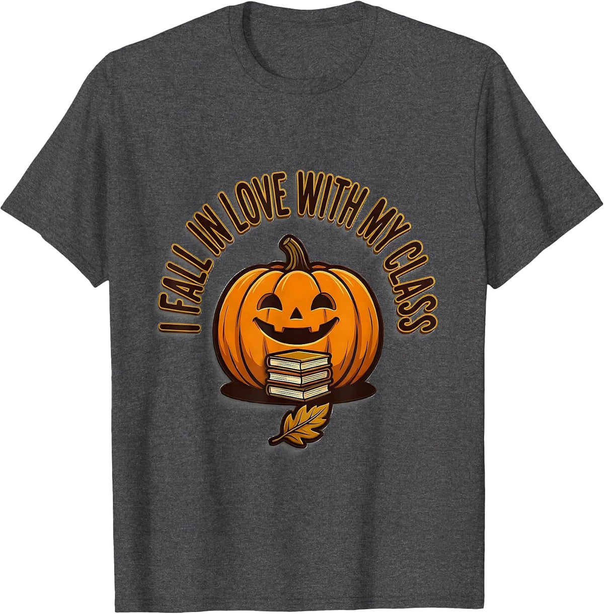 Men's I Fall In Love With My Class Teacher Autumn Preschool T-Shirt - Dark Heather Grey