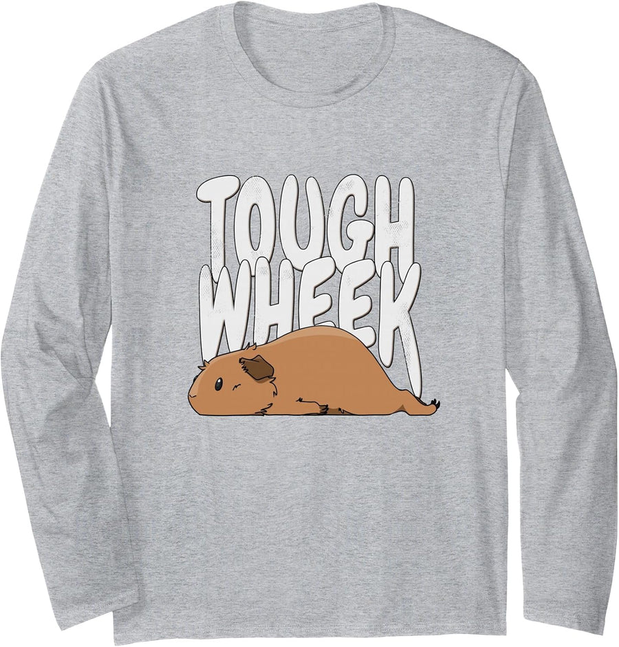 Guinea Pig Tough Wheek Red Brown Guinea Pig Pet Long Sleeve T-Shirt - Adult Unisex Heather Grey
