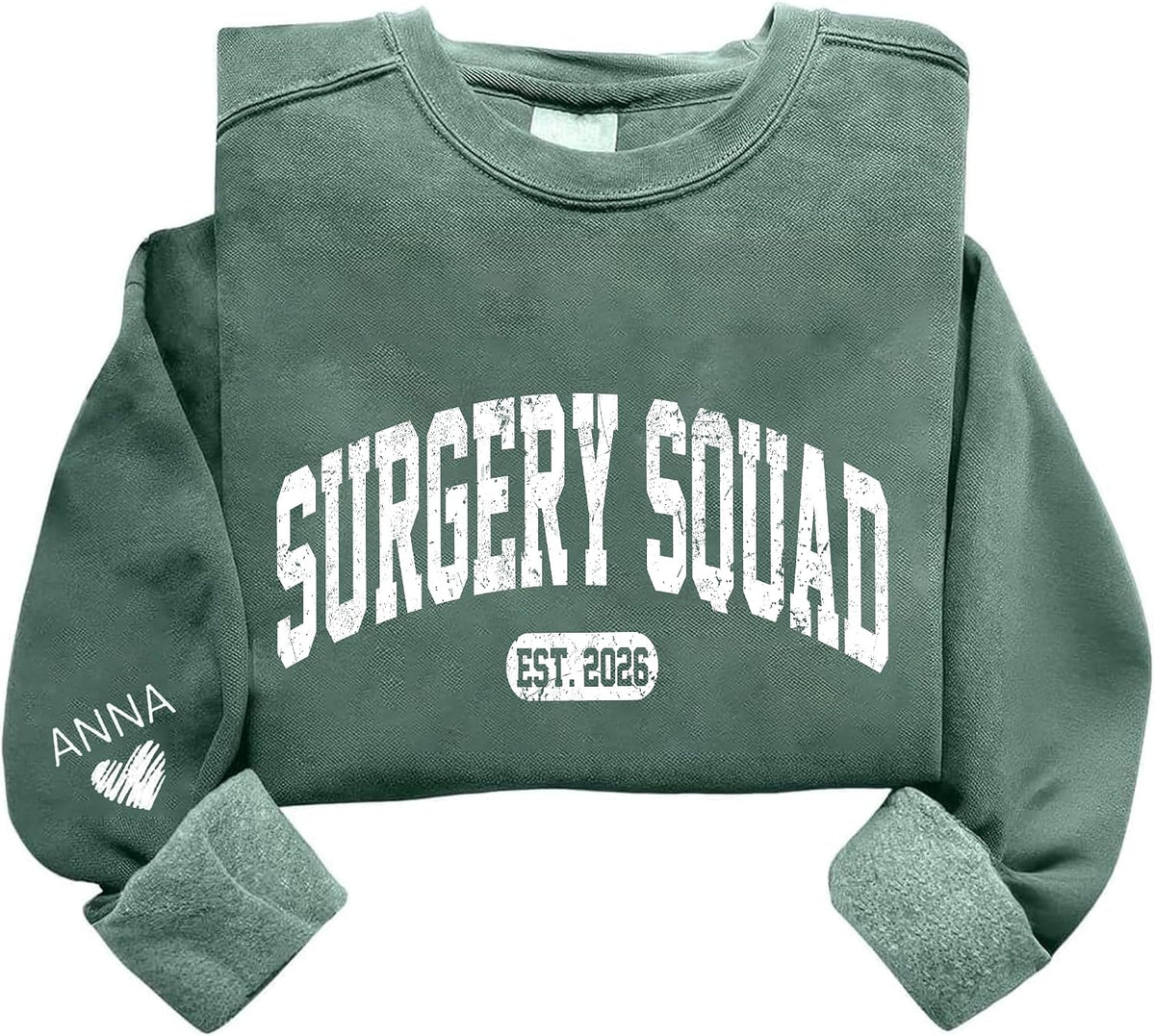 Personalized Nurse Sweatshirt with Name, Custom Medical Crewneck Gift for Healthcare Workers, Nursing Student - Surgery Squad