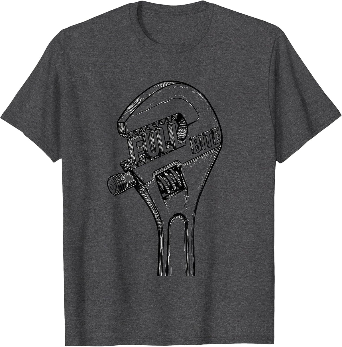 Men's Full Bite Oilfield Worker Rugged Occupational Pride Tough T-Shirt - Dark Heather Grey