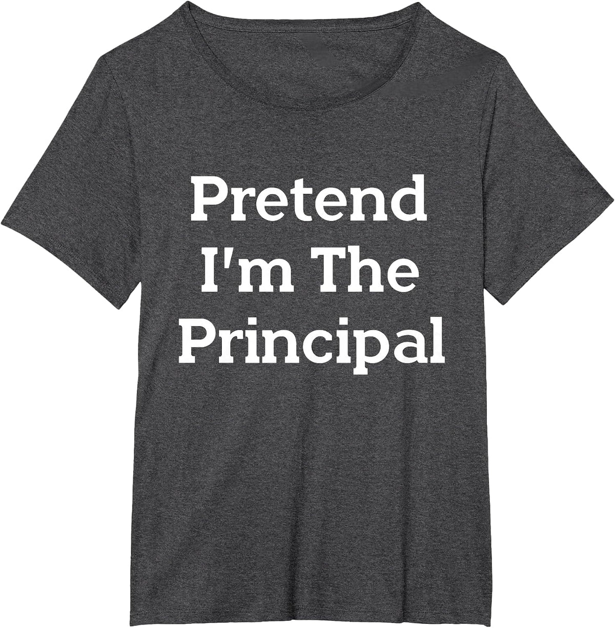 Pretend I'm The Principal Costume Party Fun Halloween School T-Shirt - Dark Heather Grey