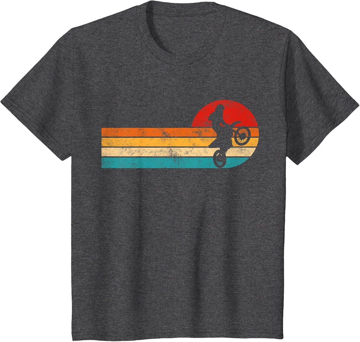 Retro Dirt Bike Motocross Enduro Dirt Biking Boys Rider T-Shirt - Dark Heather Grey