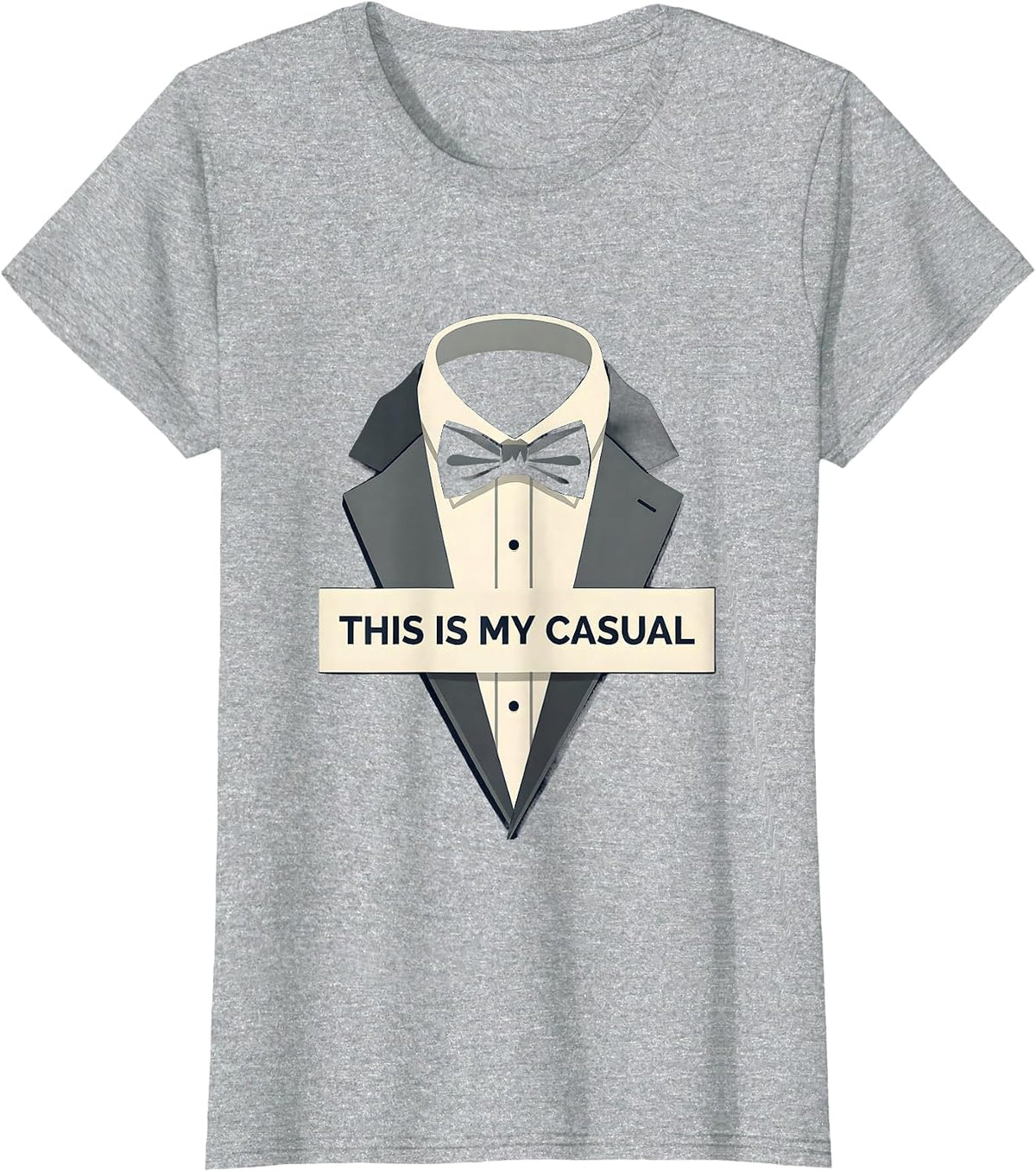 This Is My Casual Tuxedo Graphic Design T-Shirt - Heather Grey