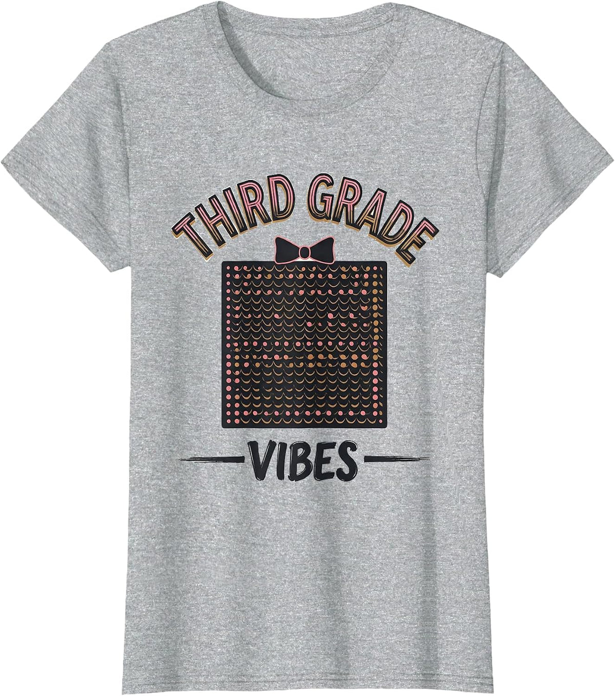 Third Grade Vibes Coquette Bow Back to School Girl Teacher T-Shirt - Heather Grey