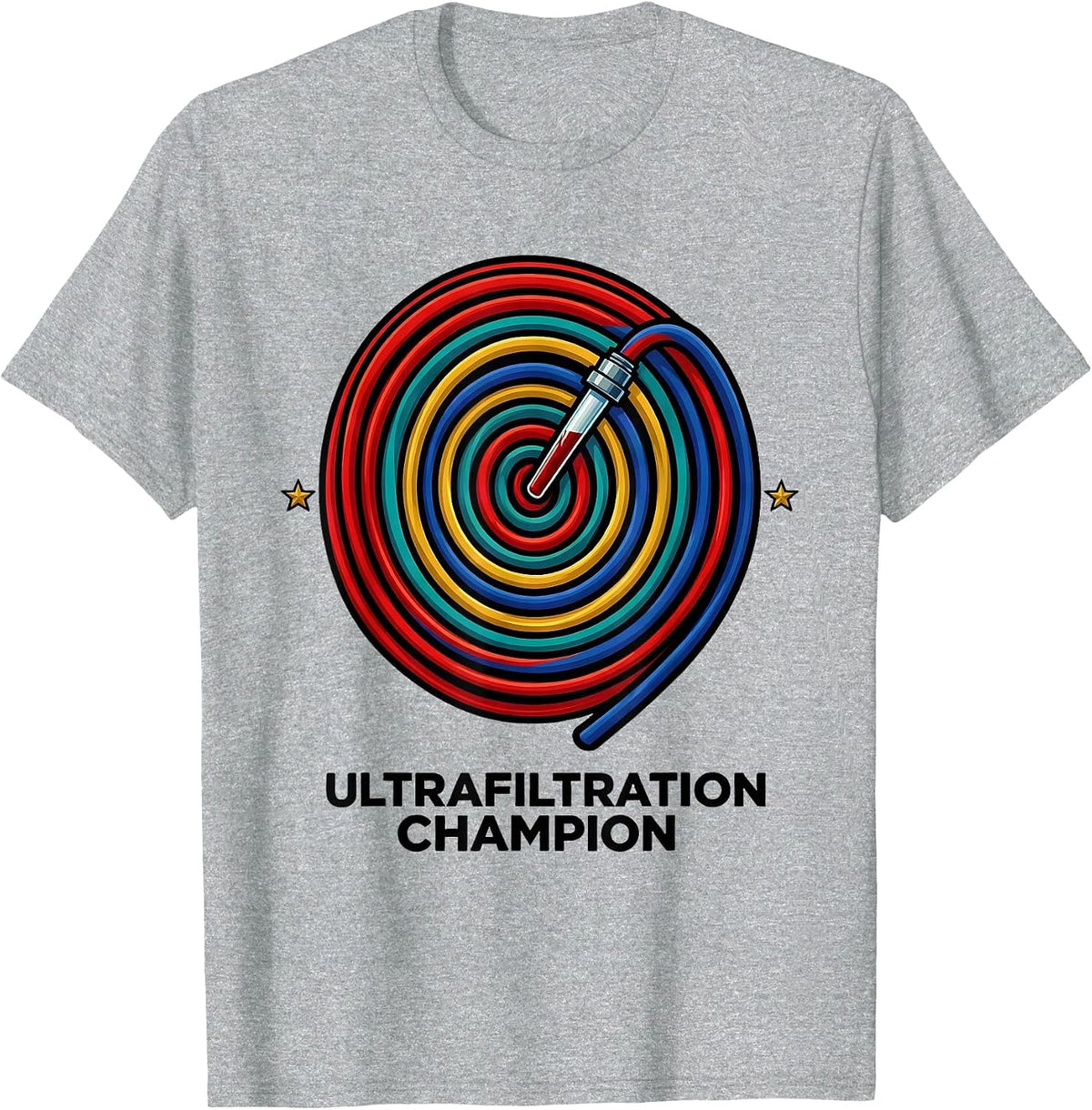 Men's Ultrafiltration Champion Colorful Dialysis Nurse Nephrology T-Shirt - Heather Grey