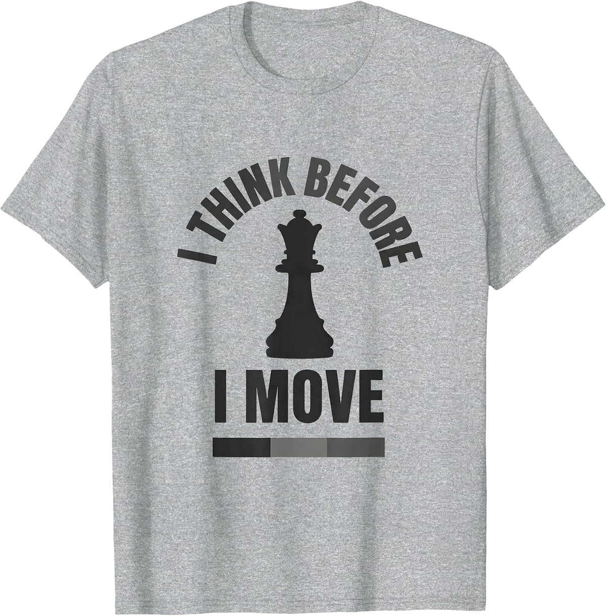 Men's I Think Before I Move Funny Chess Player Lover Vintage Humor T-Shirt - Heather Grey