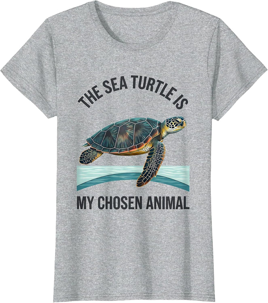 The Sea Turtle Is My Chosen Animal Midcentury Modern Sea T-Shirt - Heather Grey