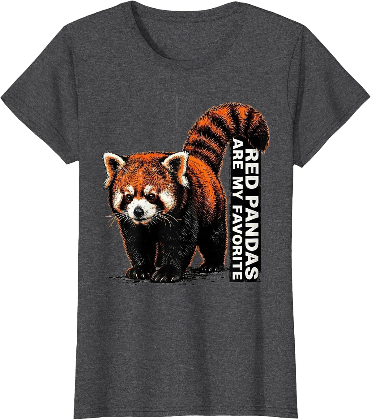 Women's Red Pandas Are My Favorite Streetwear Cute Animal Lover Gift T-Shirt - Dark Heather Grey