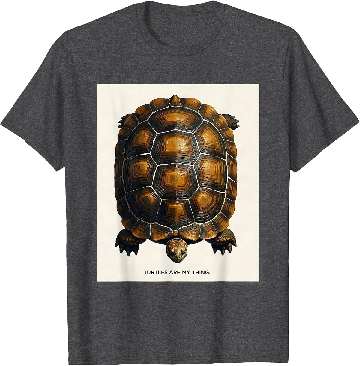 Turtles Are My Thing Funny Turtle Lover Reptile Enthusiast T-Shirt - Dark Heather Grey
