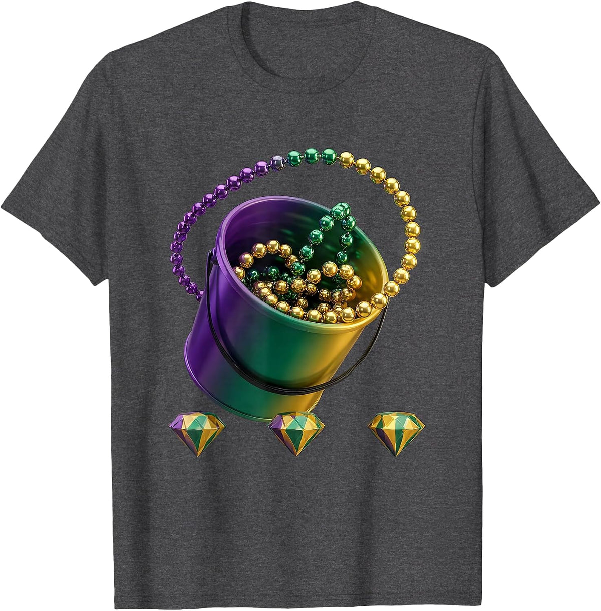 Parade Throw Bucket Mardi Gras Carnival Party Group T-Shirt - Dark Heather Grey