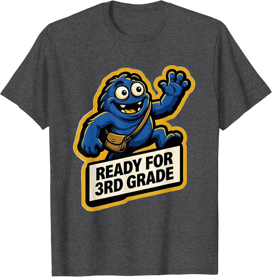 Men's Ready For 3rd Grade Cute Kids First Day Of School T-Shirt - Dark Heather Grey