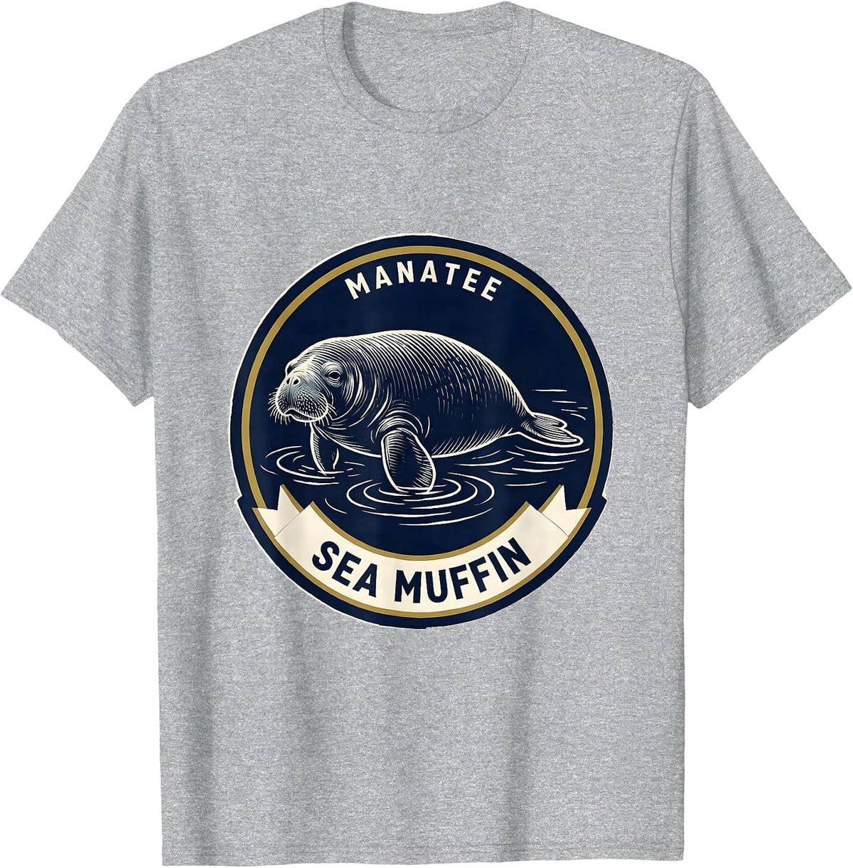 Men's Manatee Sea Muffin Funny Sea Animal Lover Humor T-Shirt - Heather Grey