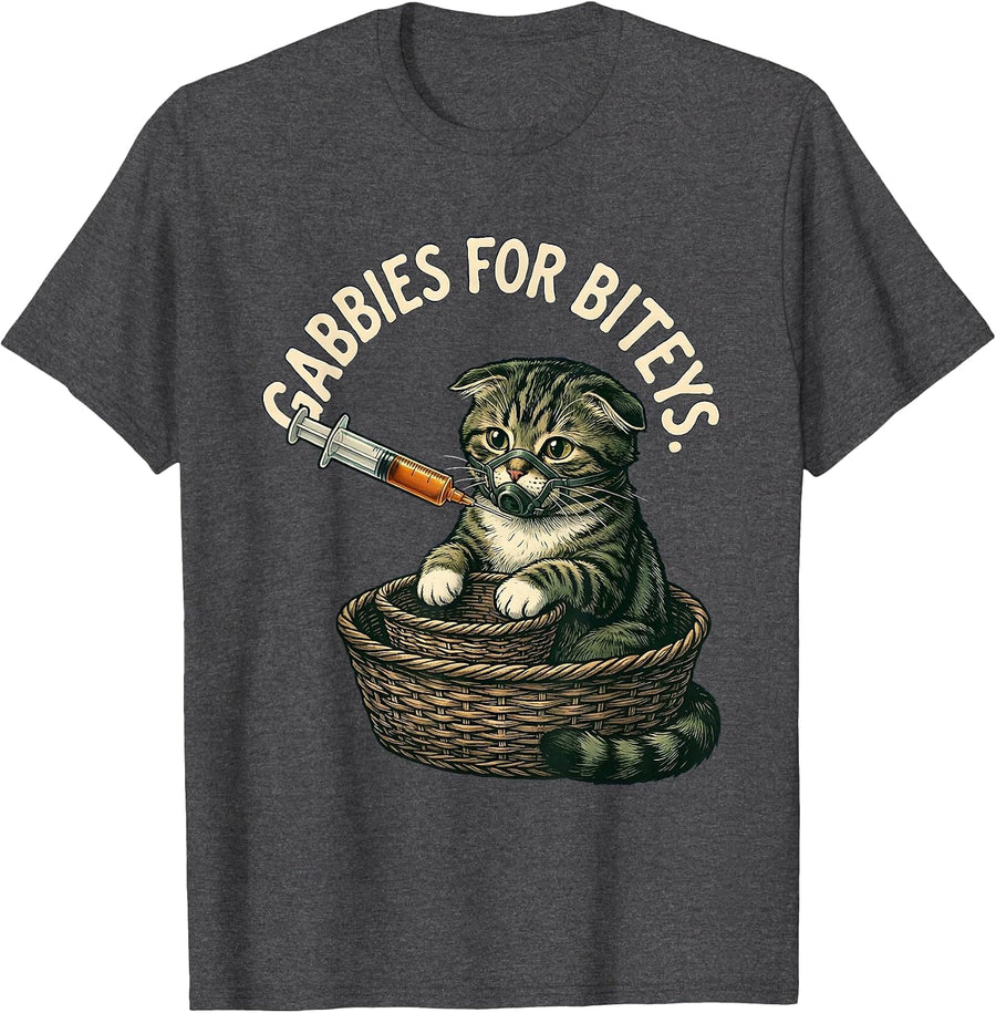 Men's Gabbies For Biteys Vintage Vet Tech Halloween Veterinary T-Shirt - Dark Heather Grey