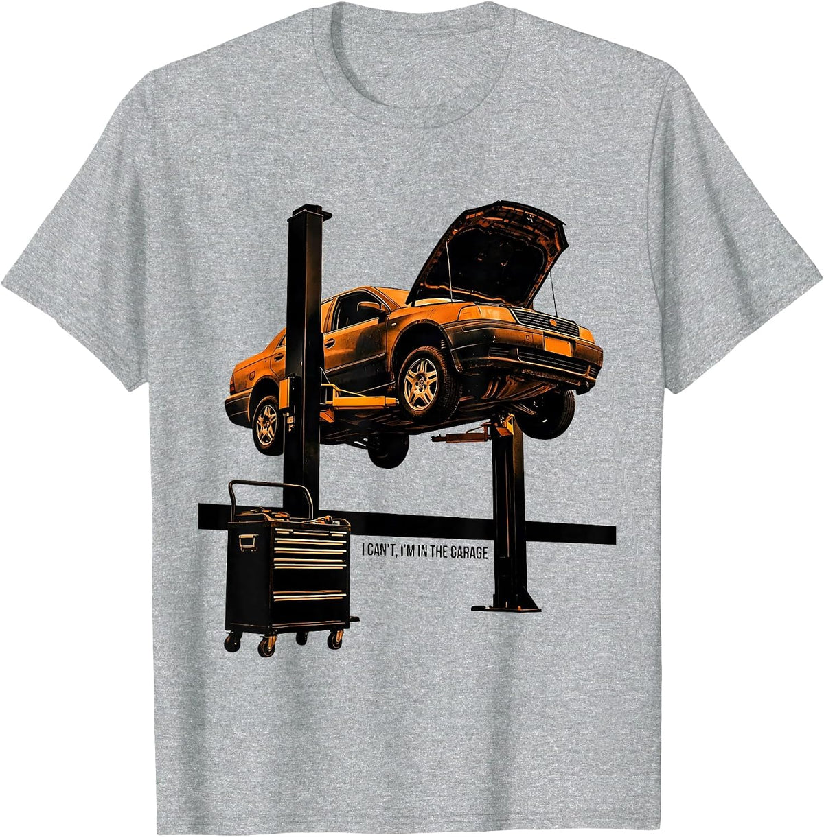 Men's I Can't, I'm In The Garage Funny Mechanic Dad Joke Handyman T-Shirt - Heather Grey