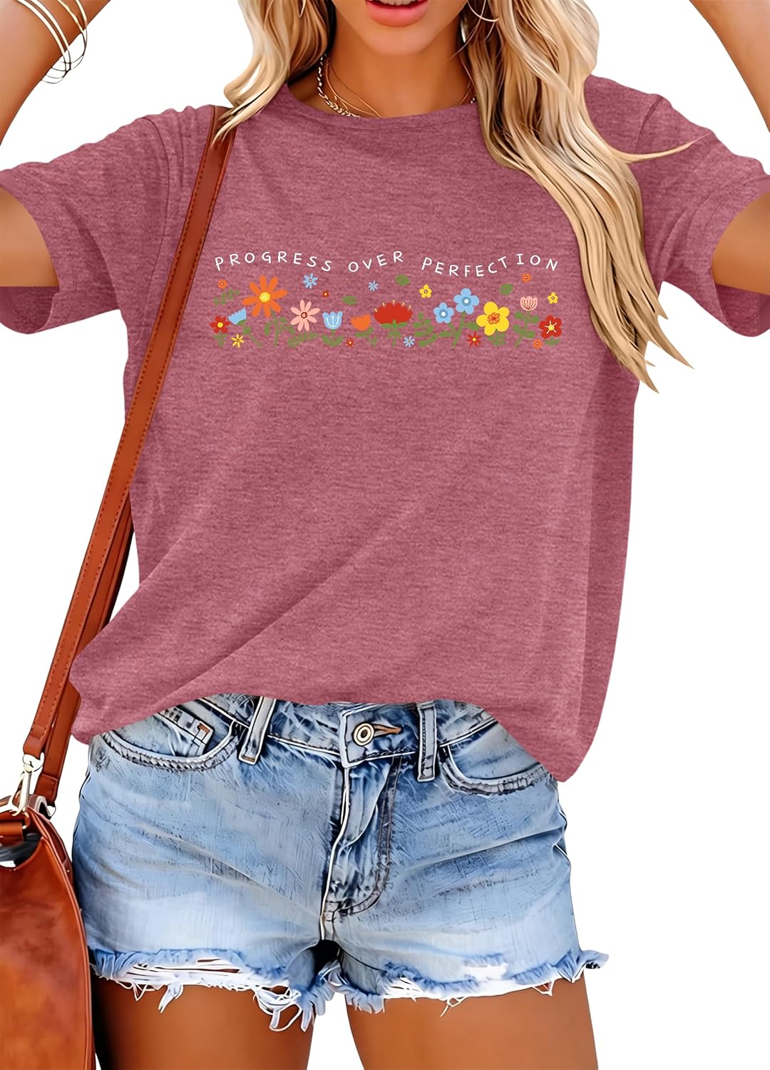 Teacher Shirts Women Progress Over Perfection Shirt First day of School Tee - Pink