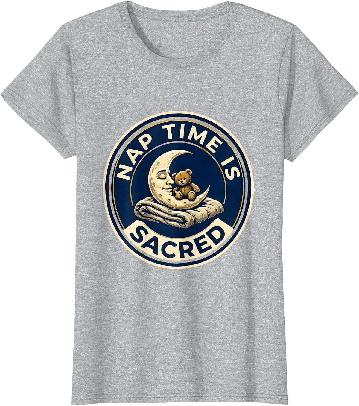 Women's Nap Time Is Sacred Preschool Teacher Design T-Shirt - Heather Grey