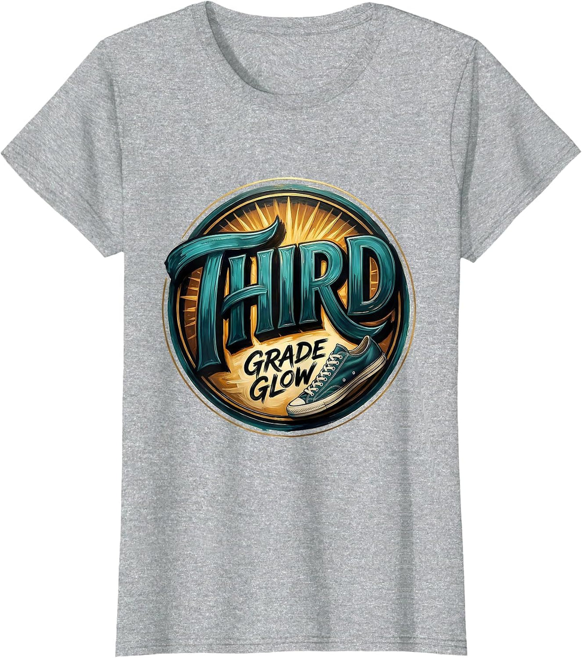 Third Grade Glow Retro Third Grade Vibes Back To School 3rd T-Shirt - Heather Grey