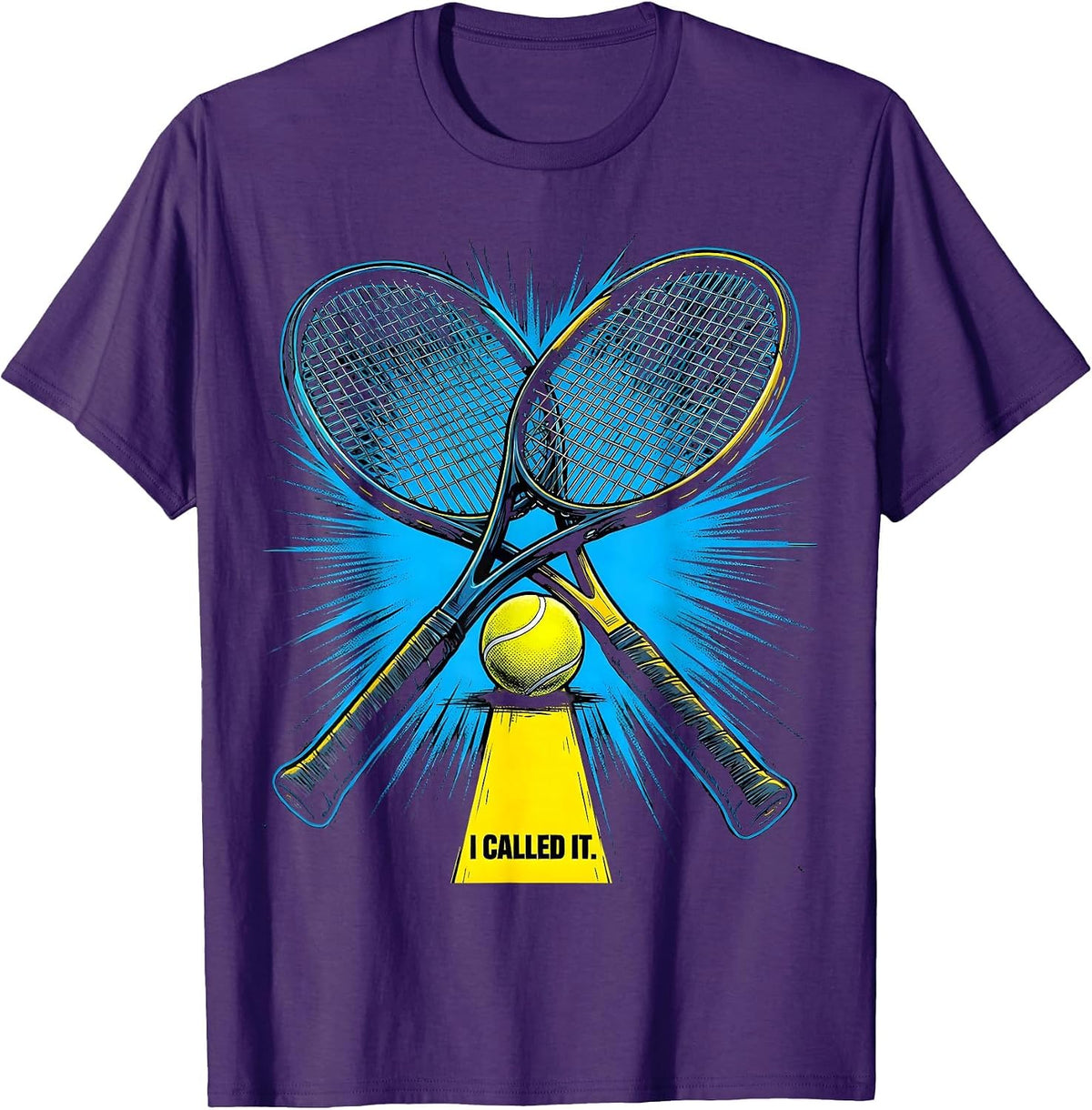 Men's I Called It Funny Tennis Player Comic Book Novelty T-Shirt - Purple