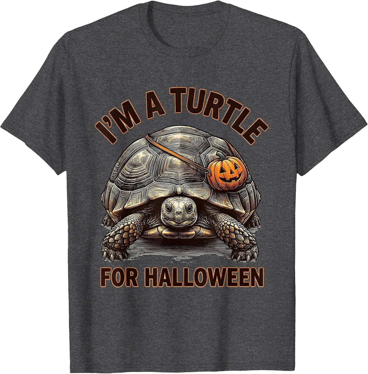 Men's I'm A Turtle For Halloween Funny Turtle Shell Costume Kids T-Shirt - Dark Heather Grey