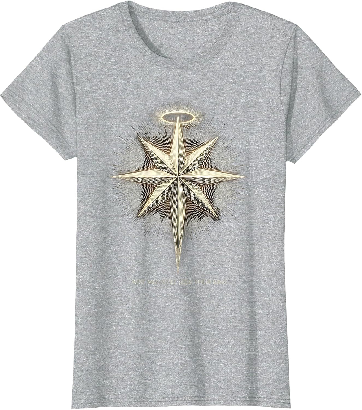 Wise Men Still Seek Their King Delicate Starburst Christian T-Shirt - Heather Grey