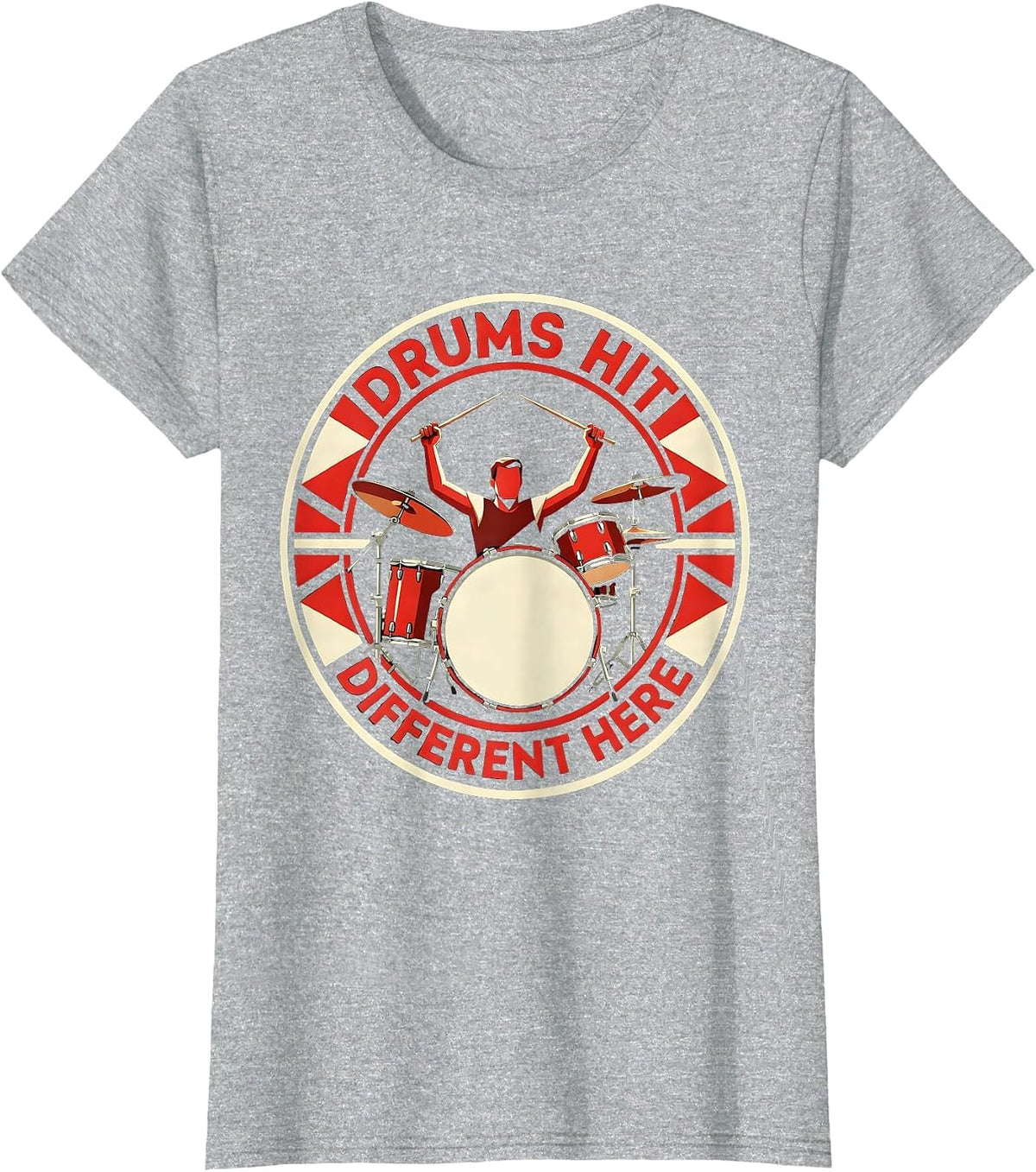 Drums Hit Different Band Music Graphic Design T-Shirt - Heather Grey