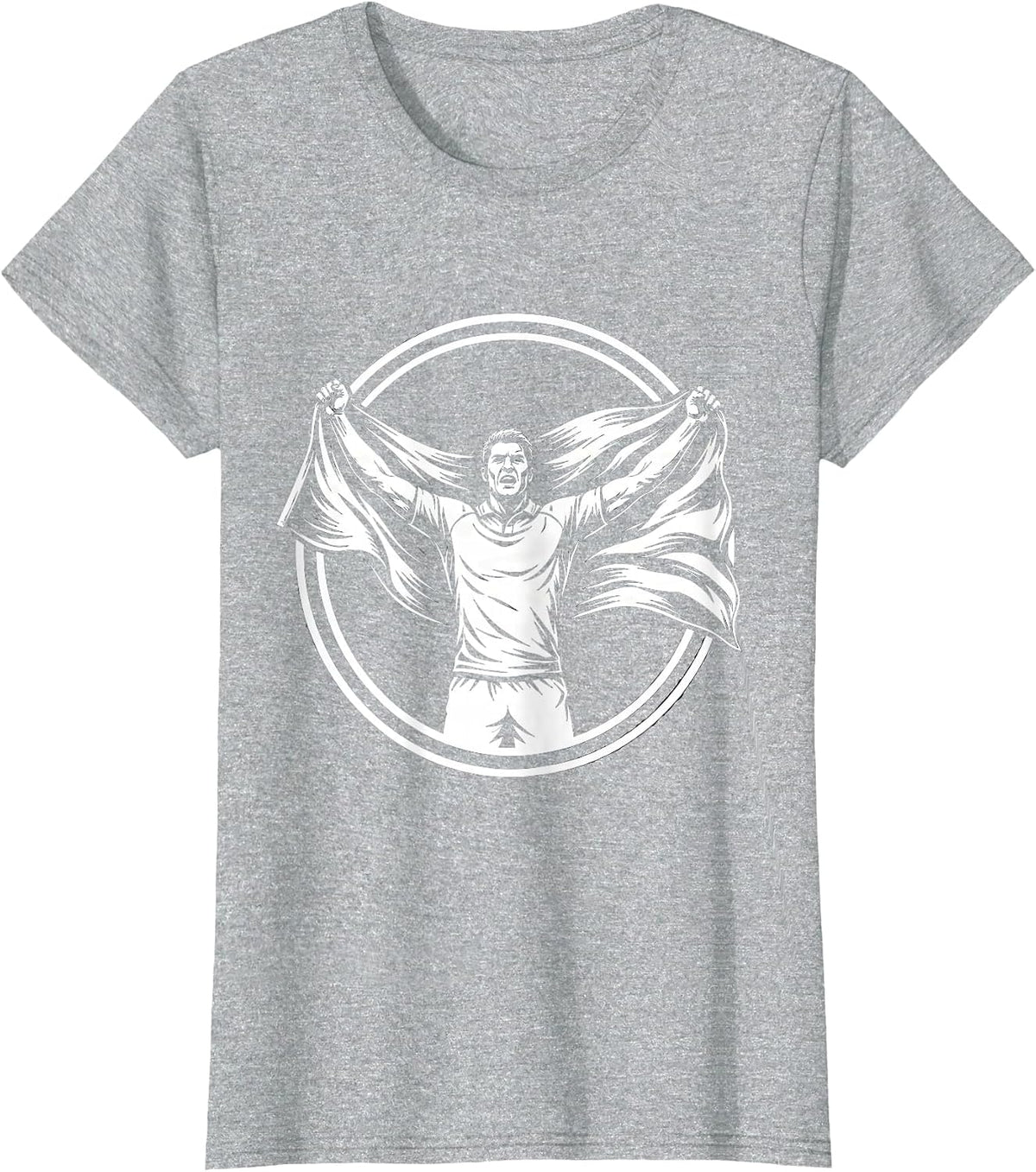 Rugby Victory Flag Wrap Celebration Graphic T-Shirt - Heather Grey