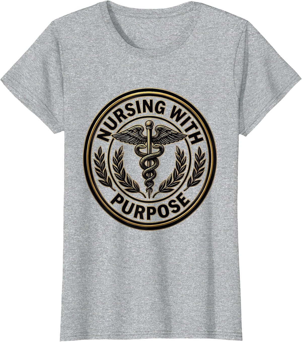 Nursing With Purpose Dedicated Nurse Design T-Shirt - Heather Grey