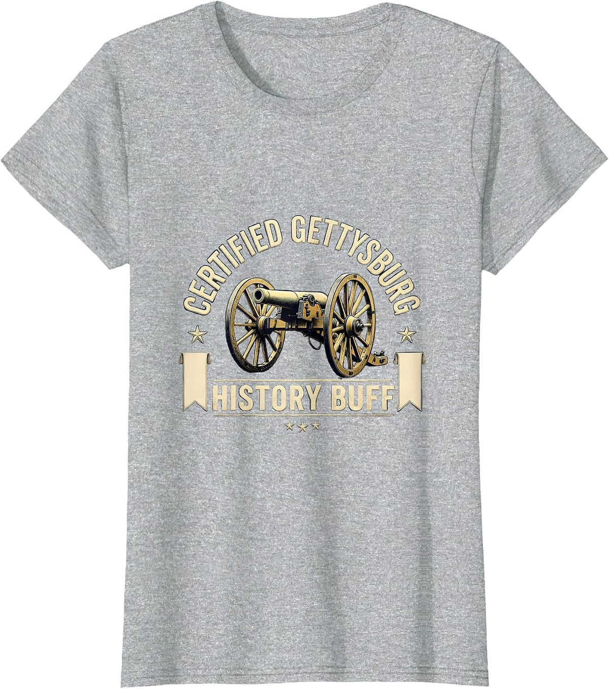 Certified Gettysburg History Buff Civil War Reenactor T-Shirt - Heather Grey