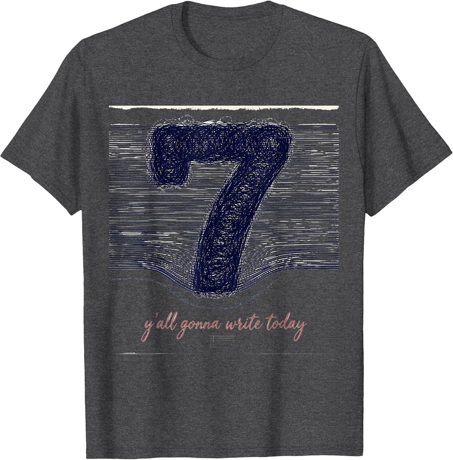 Men's Y'all Gonna Write Today Funny Teacher Back To School First T-Shirt - Dark Heather Grey
