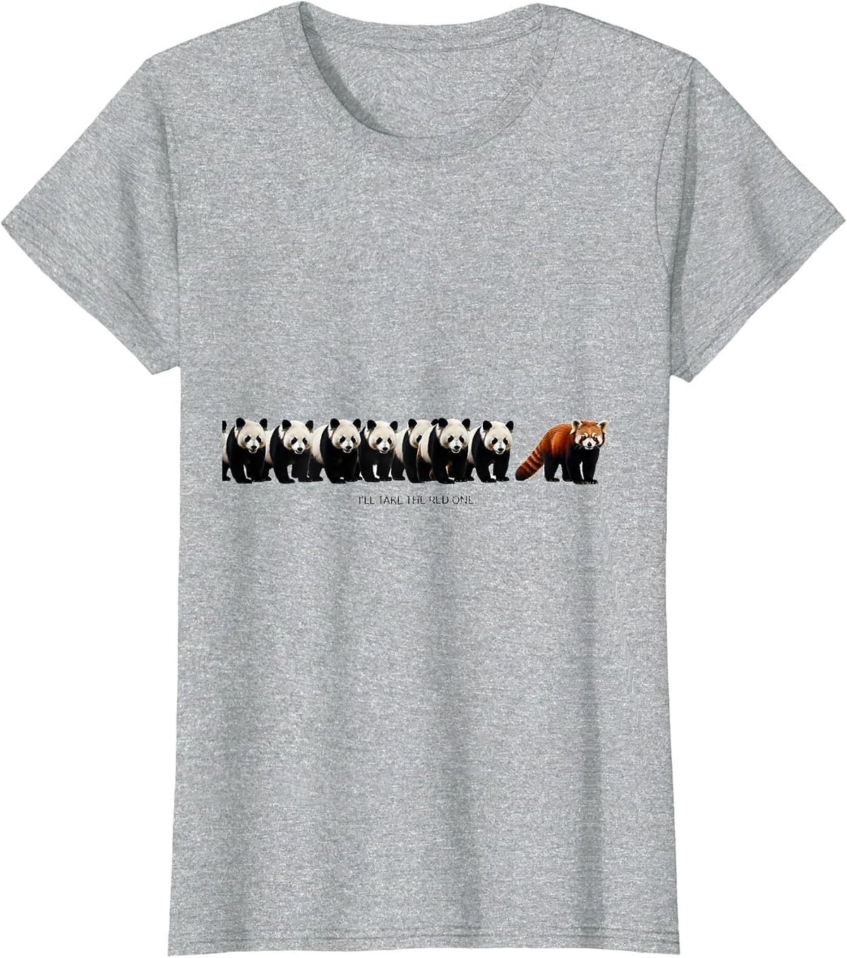 Women's I'll Take The Red One Funny Panda Lover Kawaii Anime Gift T-Shirt - Heather Grey