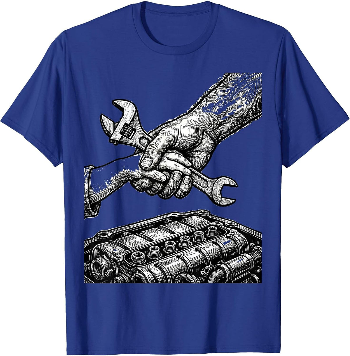 Men's Teach Kids to Change Oil Graphic Tee T-Shirt - Royal Blue
