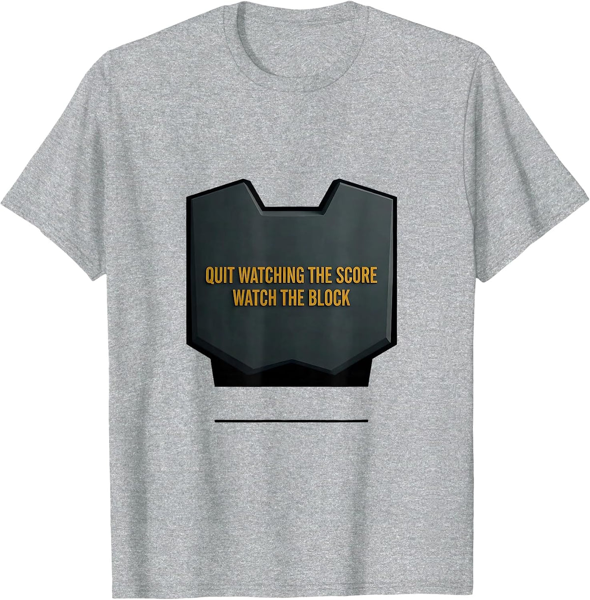 Quit Watching The Score Watch The Block Football Lineman T-Shirt, Men, Heather Grey, Medium - As Pictured