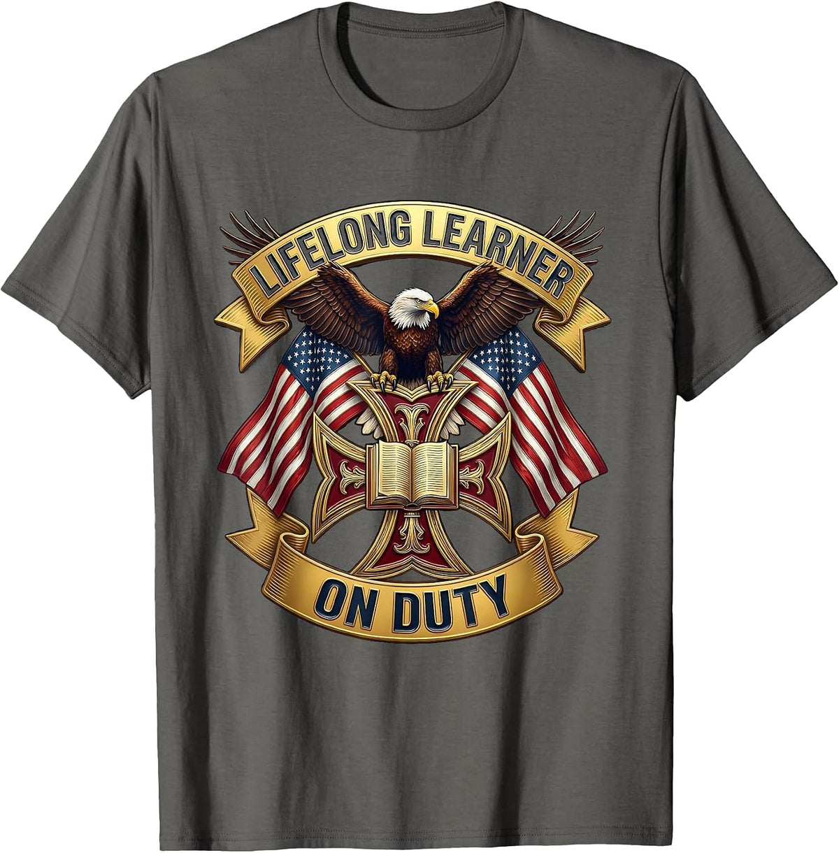 Beautiful Day for Learning Lifelong Learner Design T-Shirt - Asphalt Grey
