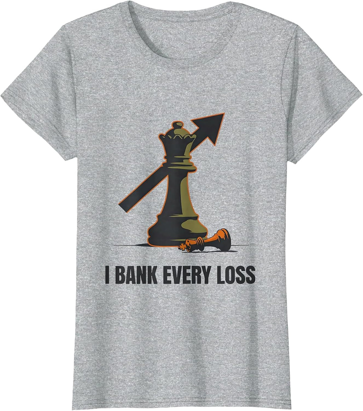 Women's I Bank Every Loss Funny Chess Player Humor Chess Club T-Shirt - Heather Grey