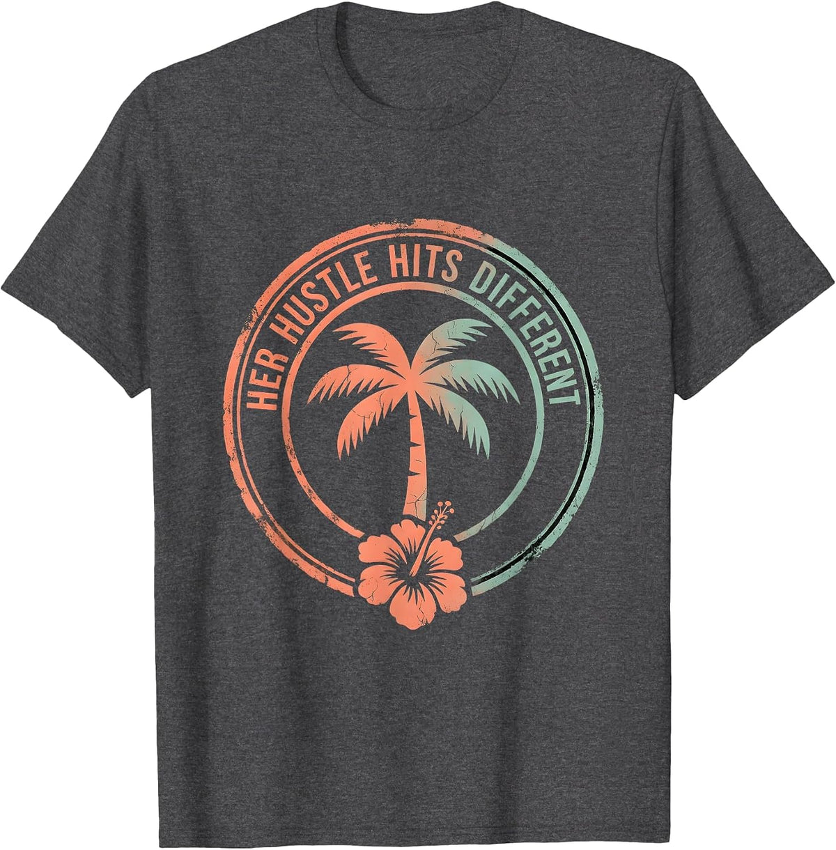 Her Hustle Hits Different Labor Day Design T-Shirt - Dark Heather Grey