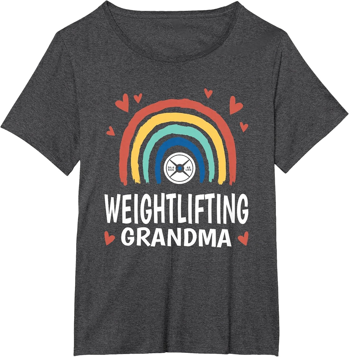 Leopard Rainbow Weightlifter Family Weightlifting Grandma T-Shirt - Dark Heather Grey