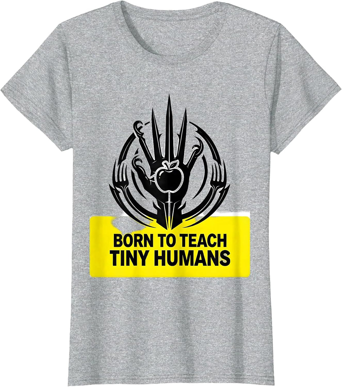 Born to Teach Tiny Humans Kindergarten Teacher T-Shirt - Heather Grey