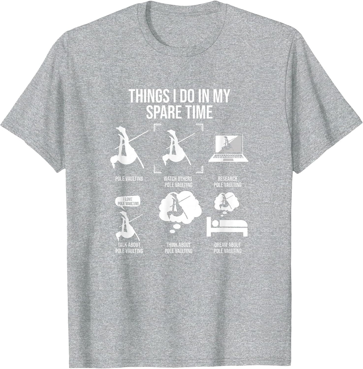 Things I Do in My Spare Time, Female Pole Vault Jumper T-Shirt - Heather Grey