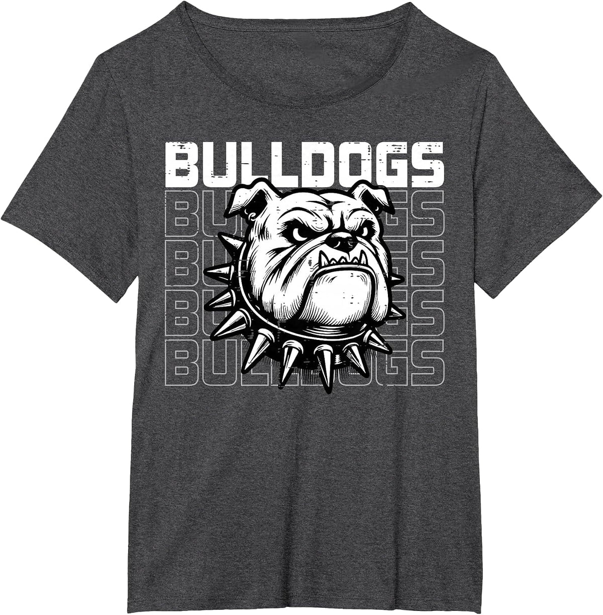 Bulldog Men Women Kids Girls Boys Youth Teen T-Shirt - Dark Heather Grey