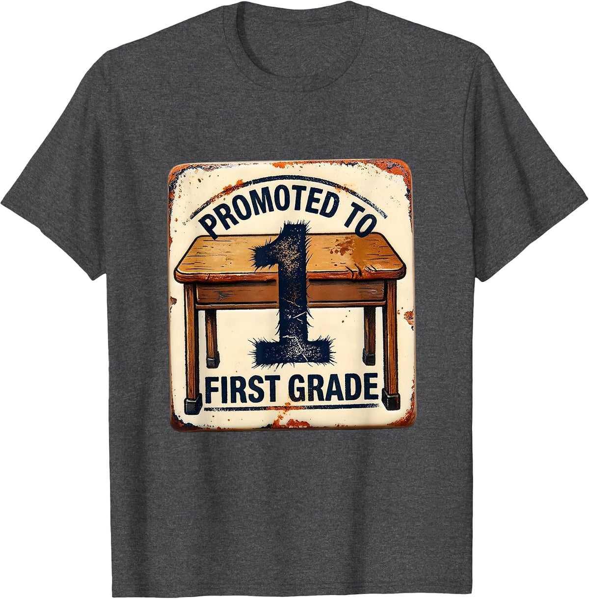 Men's Promoted To First Grade Cute First Day Of School Kids T-Shirt - Dark Heather Grey